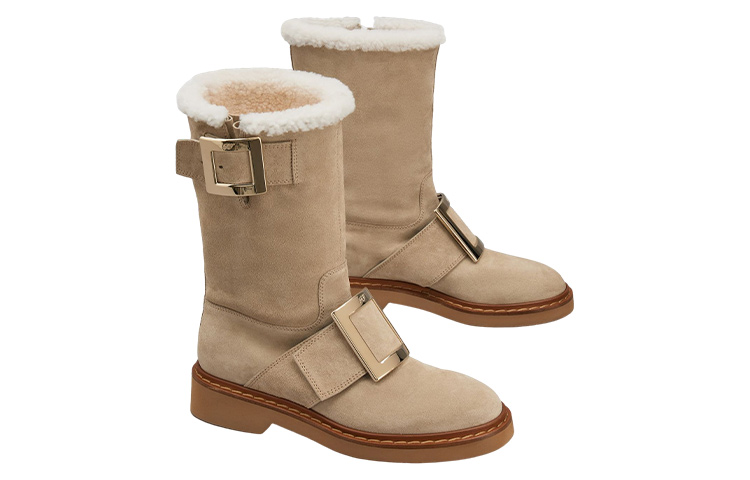 (W) Roger Vivier Leather Ankle Boots 'Brown Buckle' 圖 2