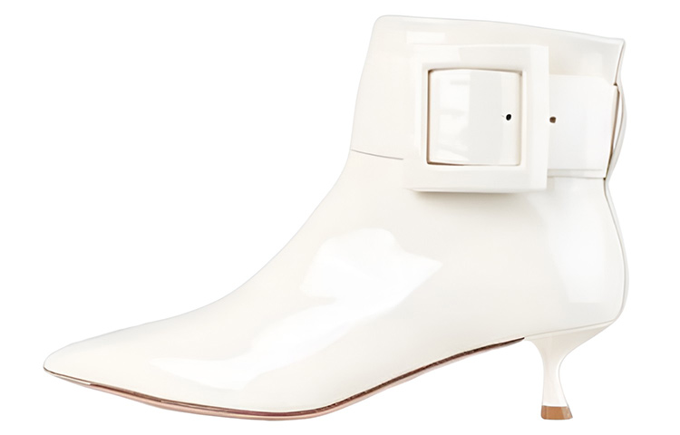 (W) Roger Vivier Leather Ankle Boots 'White Fashion'