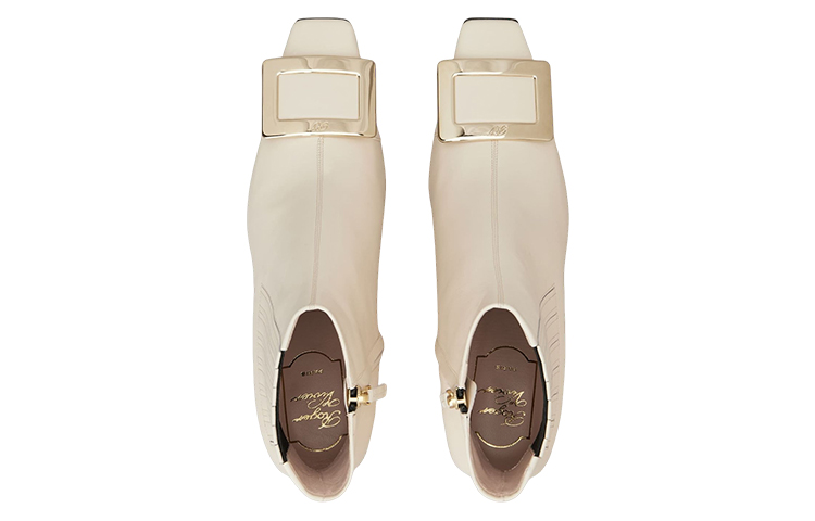 Lookbook (Women) Roger Vivier Leather Ankle Boots 'White Metal Buckle' RVW00630330TFSC019