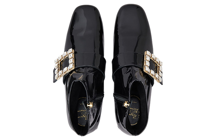 (W) Roger Vivier Leather Black 'Crystal Buckle Bootie' 圖 3