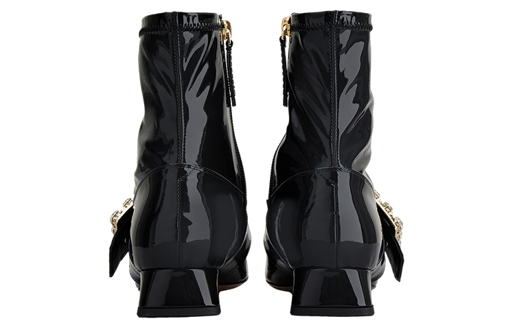 (W) Roger Vivier Leather Black 'Crystal Buckle Bootie' 圖 5