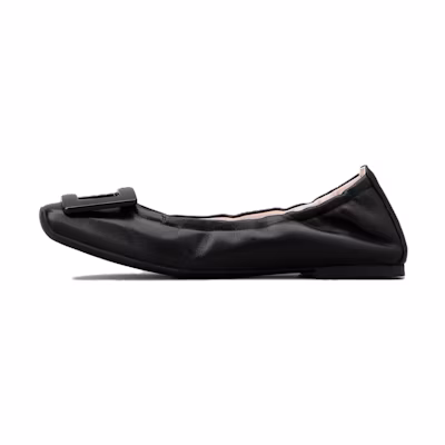(W) Roger Vivier Leather Black 'Simple CMFT Casual'