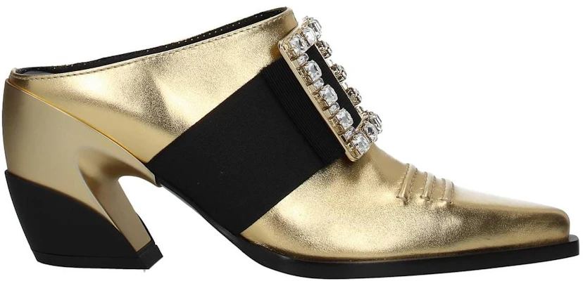 (W) Roger Vivier Tumit Blok Kulit 'Emas' RVW55228870KACG211 Order (W) Roger Vivier Tumit Blok Kulit 'Emas' RVW55228870KACG211