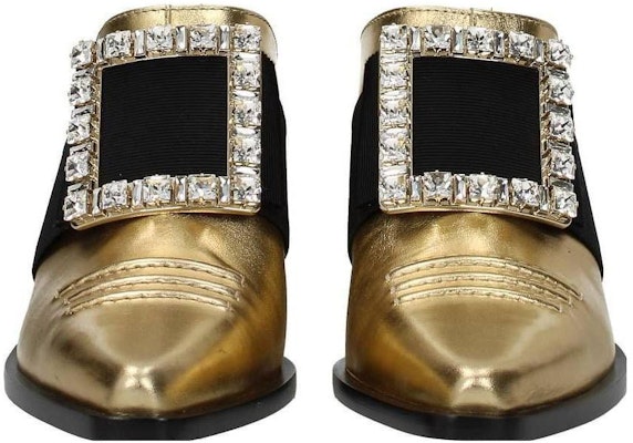 (Women) Roger Vivier Leather Block Heel 'Gold' RVW55228870KACG211 Lookbook (Women) Roger Vivier Leather Block Heel 'Gold' RVW55228870KACG211