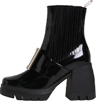 (Women) Roger Vivier Leather Block Heel Ankle Boots 'Black Fashion' RVW653327701UJB999 (Women) Roger Vivier Leather Block Heel Ankle Boots 'Black Fashion' RVW653327701UJB999