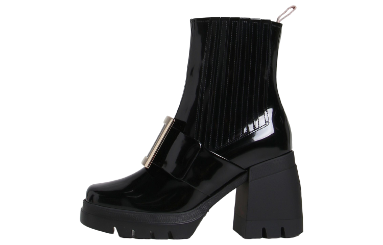 (Women) Roger Vivier Leather Block Heel Ankle Boots 'Black Fashion' RVW653327701UJB999