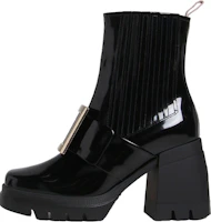 (Women) Roger Vivier Leather Block Heel Ankle Boots 'Black Fashion' RVW653327701UJB999 (Women) Roger Vivier Leather Block Heel Ankle Boots 'Black Fashion' RVW653327701UJB999