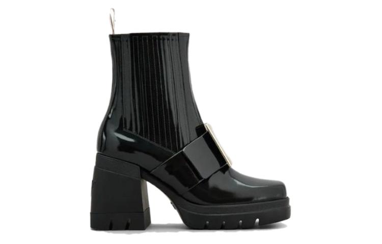 Order (W) Roger Vivier Boots Hak Block Kulit Hitam 'Black Fashion' RVW653327701UJB999