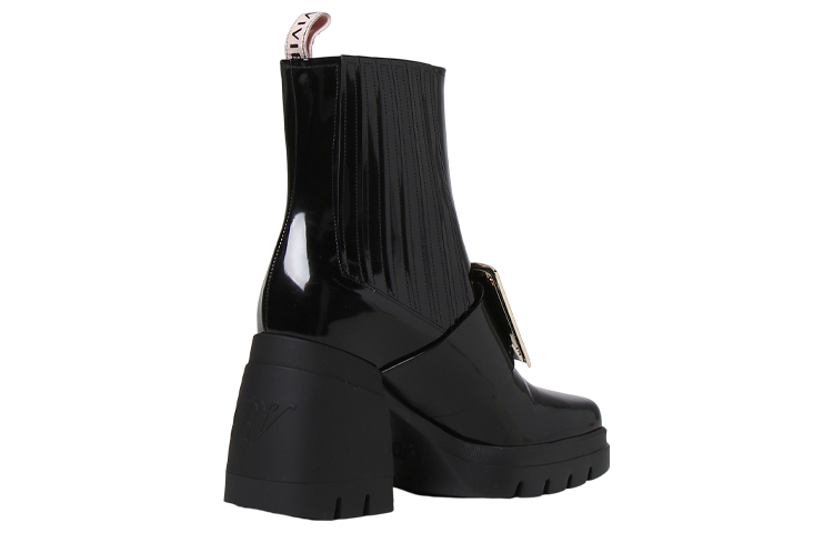 Shop (W) Roger Vivier Boots Hak Block Kulit Hitam 'Black Fashion' RVW653327701UJB999