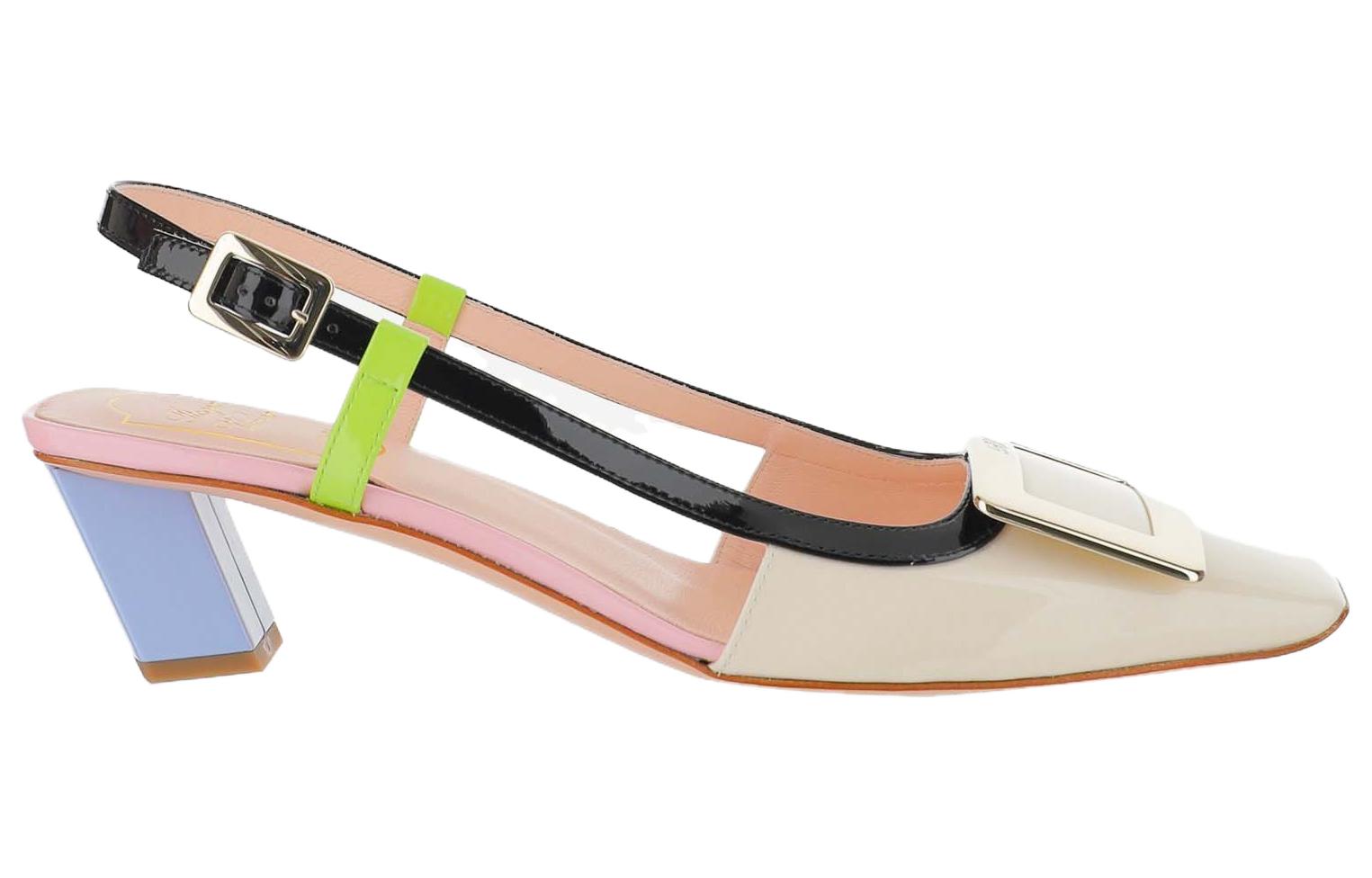 Order (Women) Roger Vivier Leather Buckle Block Heel 'Multicolor' RVW00625600D1P4O87
