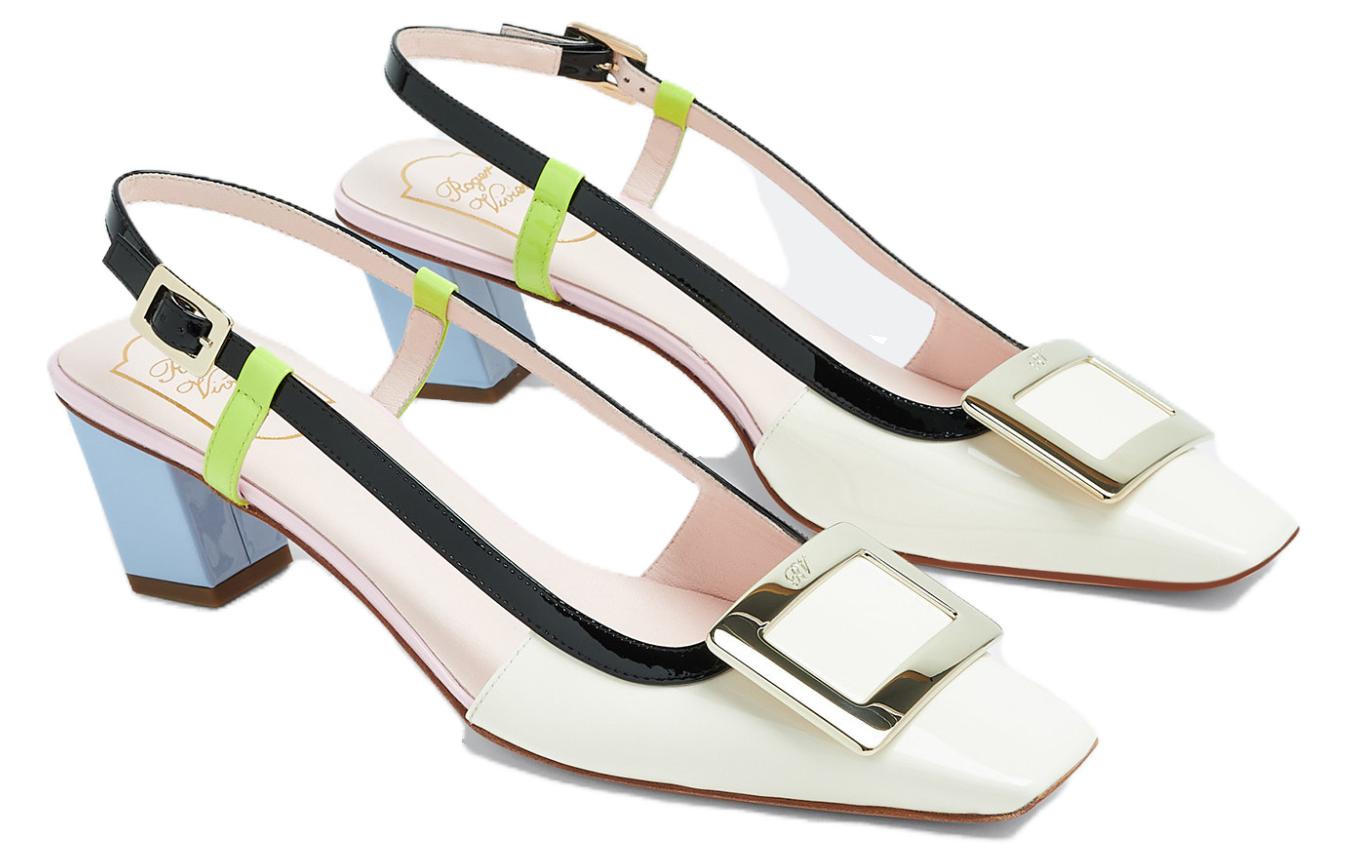 Shop (Women) Roger Vivier Leather Buckle Block Heel 'Multicolor' RVW00625600D1P4O87