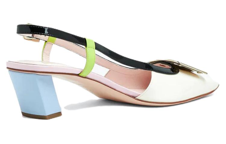 Purchase (Women) Roger Vivier Leather Buckle Block Heel 'Multicolor' RVW00625600D1P4O87