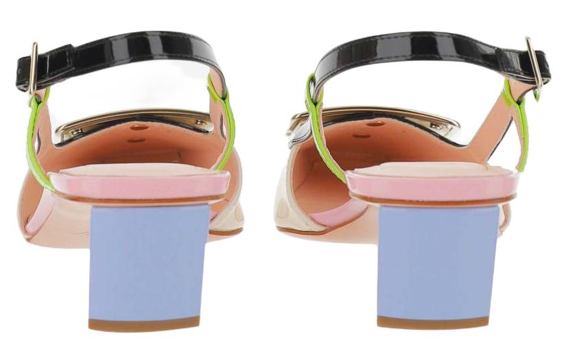 Details for (Women) Roger Vivier Leather Buckle Block Heel 'Multicolor' RVW00625600D1P4O87