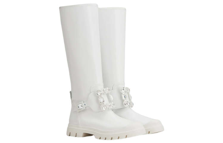 (W) Roger Vivier Leather Buckle High-Top 'White' 圖 3