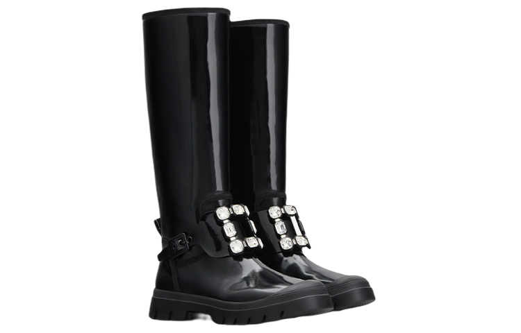 (W) Roger Vivier Leather Buckle High-Top Boots 'Black' 圖 2