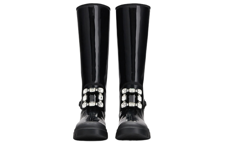 (W) Roger Vivier Leather Buckle High-Top Boots 'Black' 圖 3