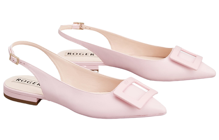 (W) Roger Vivier Leather Buckle Pointed Flats 'Light Pink' 圖 2