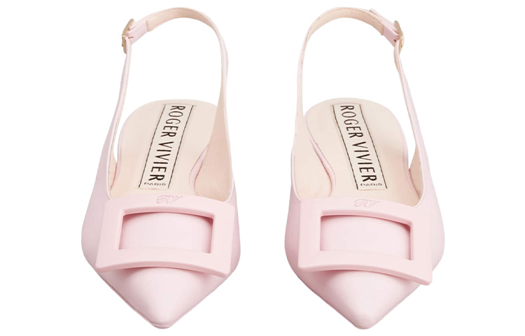 (W) Roger Vivier Leather Buckle Pointed Flats 'Light Pink' 圖 3