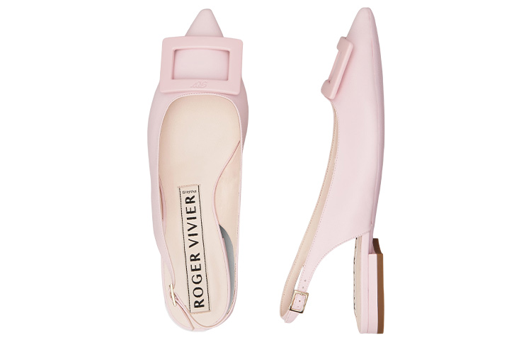 (W) Roger Vivier Leather Buckle Pointed Flats 'Light Pink' 圖 4