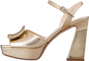 (Women) Roger Vivier Leather Buckle Sandals 'Gold' RVW69935110KACG005 (Women) Roger Vivier Leather Buckle Sandals 'Gold' RVW69935110KACG005