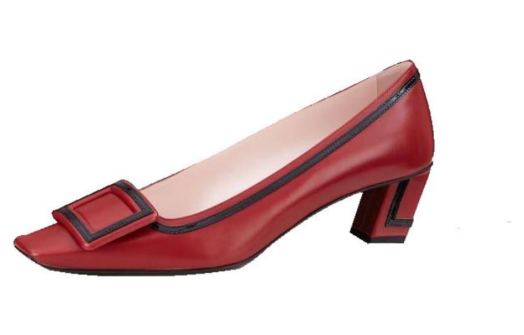 (Women) Roger Vivier Leather Comfort Fashion Chunky High Heel 'Red' RVW00621110CH5754K