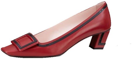 (Women) Roger Vivier Leather Comfort Fashion Chunky High Heel 'Red' RVW00621110CH5754K (Women) Roger Vivier Leather Comfort Fashion Chunky High Heel 'Red' RVW00621110CH5754K