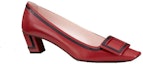 Order (W) Roger Vivier Tacones Altos Gruesos de Cuero Comfort Moda 'Rojo' RVW00621110CH5754K