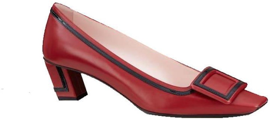 (W) Roger Vivier Sepatu Hak Tinggi Chunky Kulit Nyaman 'Merah' RVW00621110CH5754K Order (W) Roger Vivier Sepatu Hak Tinggi Chunky Kulit Nyaman 'Merah' RVW00621110CH5754K