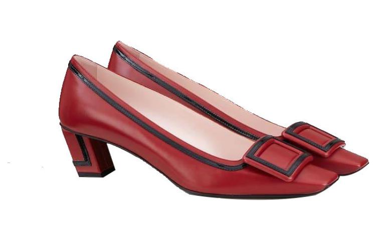 Lookbook (W) Roger Vivier Tacones Altos Gruesos de Cuero Comfort Moda 'Rojo' RVW00621110CH5754K