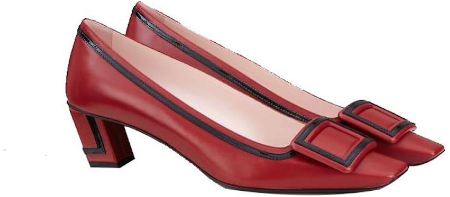 (W) Roger Vivier Sepatu Hak Tinggi Chunky Kulit Nyaman 'Merah' RVW00621110CH5754K Lookbook (W) Roger Vivier Sepatu Hak Tinggi Chunky Kulit Nyaman 'Merah' RVW00621110CH5754K