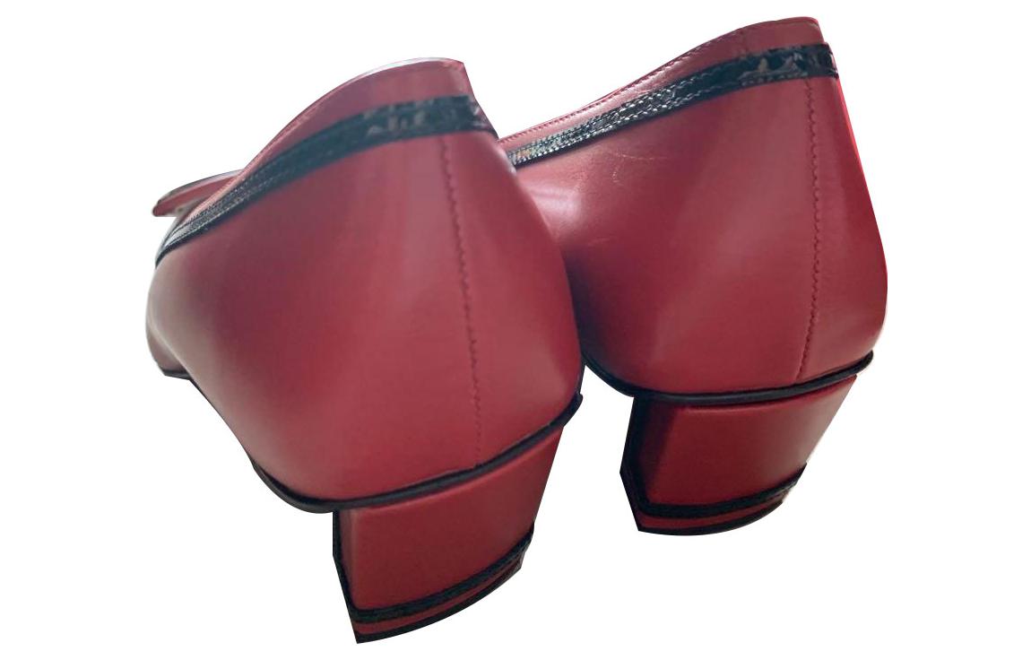 Shop (W) Roger Vivier Tacones Altos Gruesos de Cuero Comfort Moda 'Rojo' RVW00621110CH5754K