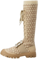(Women) Roger Vivier Leather Crystal Buckle High-Top Boots 'Light Brown' RVW62833670ETEC600 (Women) Roger Vivier Leather Crystal Buckle High-Top Boots 'Light Brown' RVW62833670ETEC600