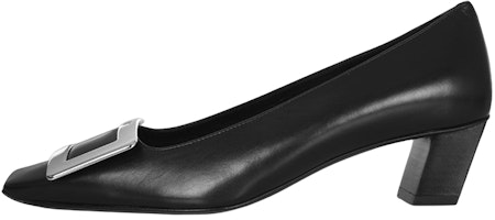 (Women) Roger Vivier Leather Fashion Mule 'Chunky High Heel - Black' RVW40015280KACB200 (Women) Roger Vivier Leather Fashion Mule 'Chunky High Heel - Black' RVW40015280KACB200