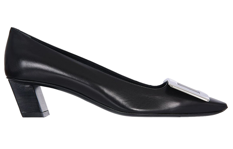 (W) Roger Vivier Leather Fashion Mule 'Chunky High Heel - Black' 圖 2