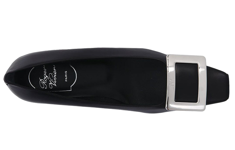 (W) Roger Vivier Leather Fashion Mule 'Chunky High Heel - Black' 圖 4