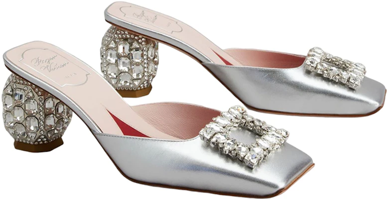 (W) Roger Vivier Leren Sandalen 6,5cm ''Zilver met Kristallen Versiering'' RVW68534130KACB200 Order (W) Roger Vivier Leren Sandalen 6,5cm ''Zilver met Kristallen Versiering'' RVW68534130KACB200