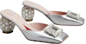 Order (W) Roger Vivier Leren Sandalen 6,5cm ''Zilver met Kristallen Versiering'' RVW68534130KACB200