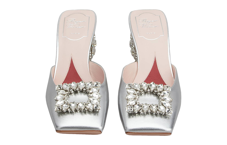 Lookbook (W) Roger Vivier Leren Sandalen 6,5cm ''Zilver met Kristallen Versiering'' RVW68534130KACB200
