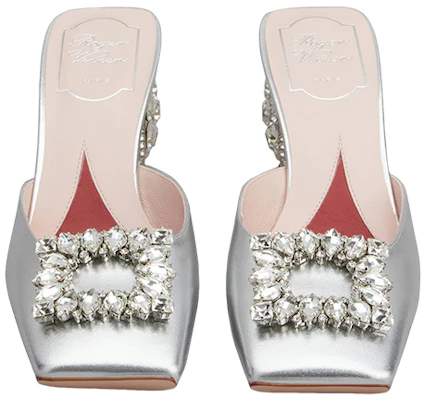 (W) Roger Vivier Leren Sandalen 6,5cm ''Zilver met Kristallen Versiering'' RVW68534130KACB200 Lookbook (W) Roger Vivier Leren Sandalen 6,5cm ''Zilver met Kristallen Versiering'' RVW68534130KACB200