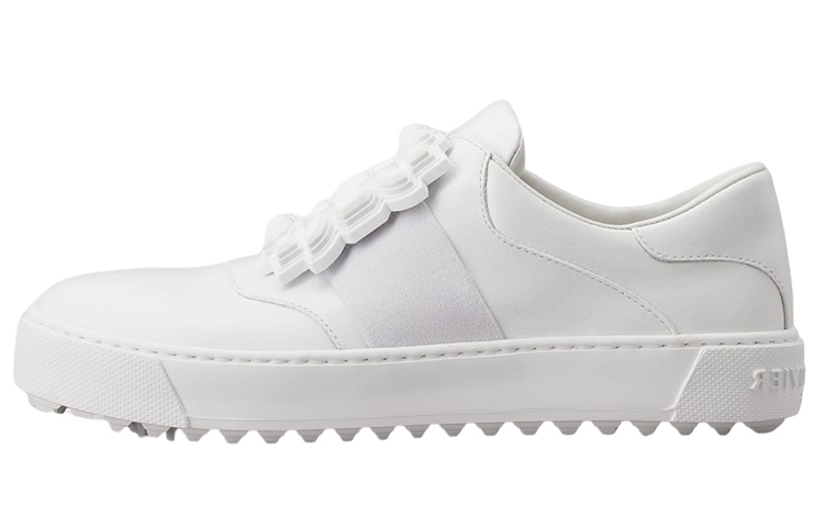 Buy Roger Vivier 羅傑·維維亞 皮革橡膠飾扣 時尚運動鞋 女款 白色