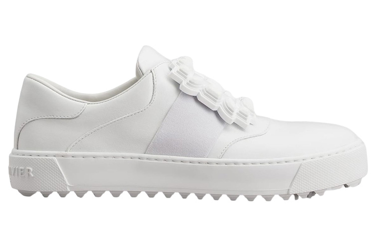 (W) Roger Vivier Leather Fashion Sneakers 'Rubber Buckle White' 圖 2