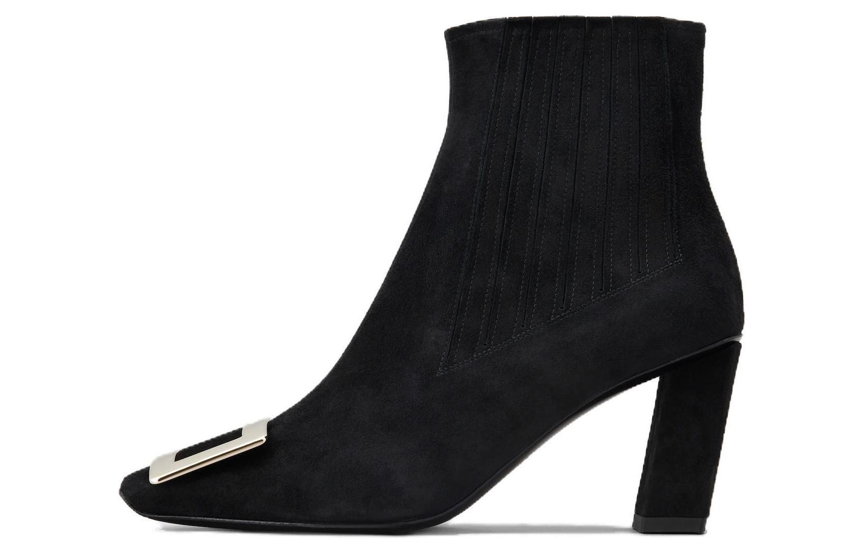 (Women) Roger Vivier Leather Fashion Stiletto Ankle Boot 'Black' RVW71330330HR0B999
