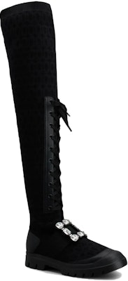 (Women) Roger Vivier Leather High-Top Boots with Crystal Buckle 'Black' RVW62833680ERIB999 Order (Women) Roger Vivier Leather High-Top Boots with Crystal Buckle 'Black' RVW62833680ERIB999