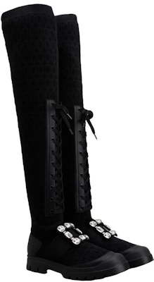 (Women) Roger Vivier Leather High-Top Boots with Crystal Buckle 'Black' RVW62833680ERIB999 Lookbook (Women) Roger Vivier Leather High-Top Boots with Crystal Buckle 'Black' RVW62833680ERIB999