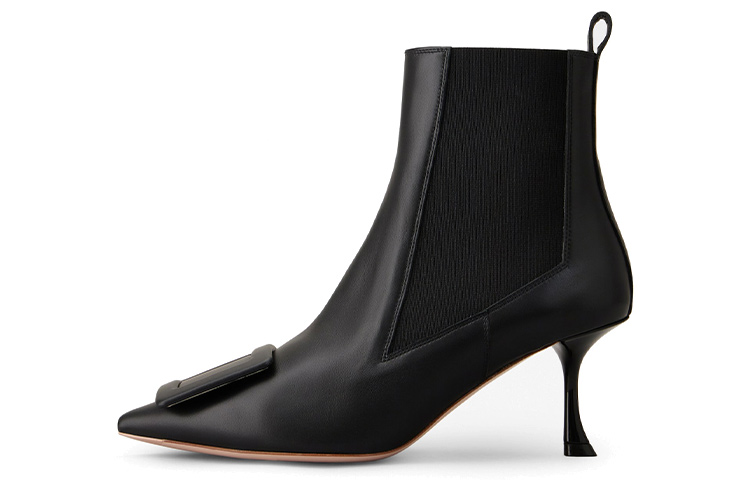 Buy (W) Bottes Chelsea à Talons Hauts en Cuir Noir Roger Vivier RVW61833900TFSB999