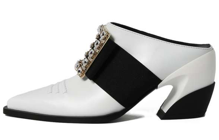 (W) Roger Vivier Leather High-Heel Sport Sandal 'Crystal White'