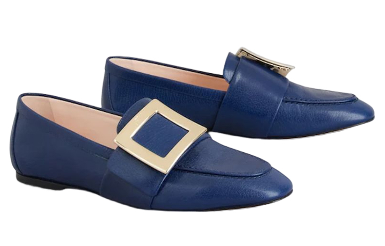(W) Roger Vivier Leather Loafers 'Blue Metal Buckle' 圖 2