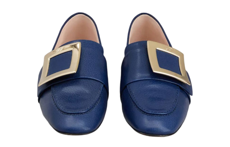 (W) Roger Vivier Leather Loafers 'Blue Metal Buckle' 圖 3