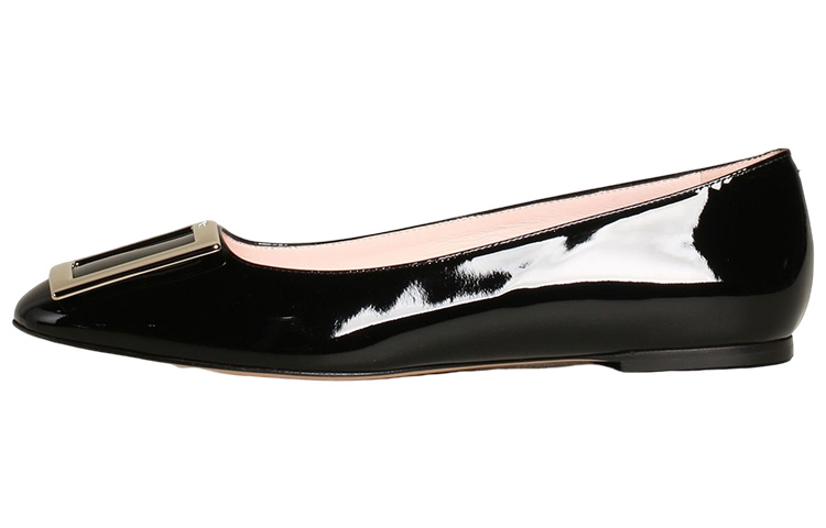 (W) Roger Vivier Leather Patent Ballet Flats 'Black'