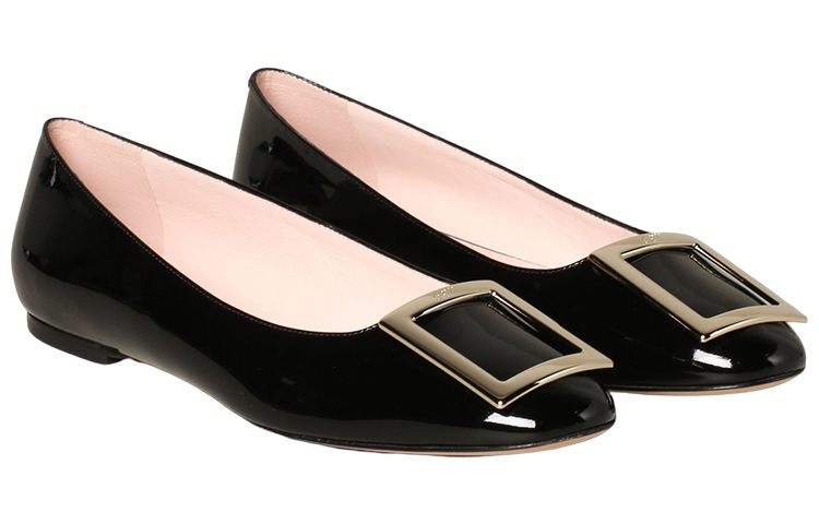 (W) Roger Vivier Leather Patent Ballet Flats 'Black' 圖 2